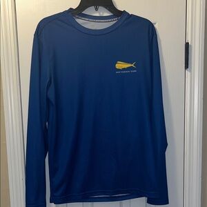 Southern Tide Men's Navy Rash Guard with Gold Logo